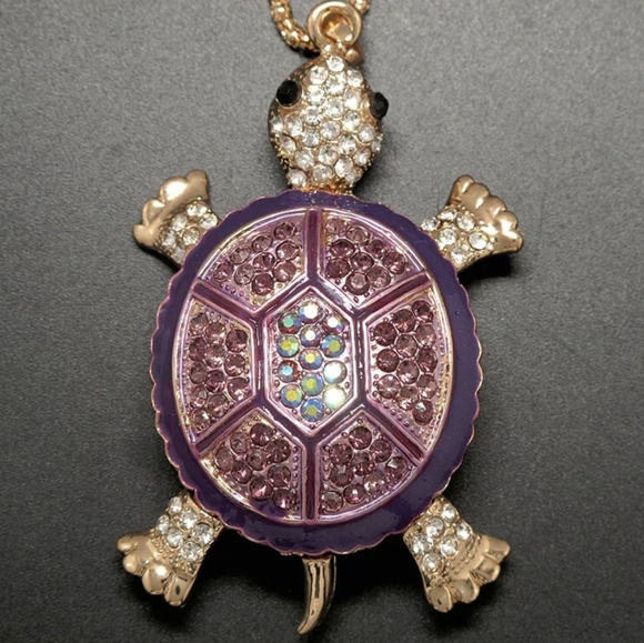 🐢 Purple Turtle Necklace - Picture 2 of 2